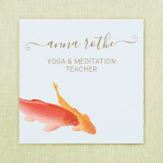 Koi Fish Yoga And Meditation Teacher Square Business Card at Zazzle