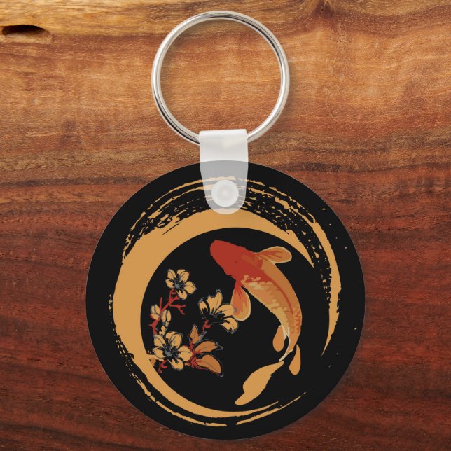 Koi Fish Zen Meditation Keychain (Front)