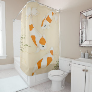 Koi Fishes, Kohaku, Japanese Swimming Pond Fish Shower Curtain
