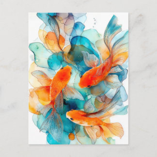 Koi in Flow Postcard