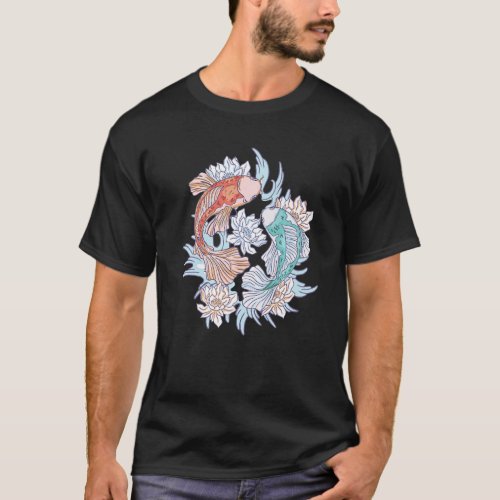 Koi  In Ying  Yang Style For Men Women And Childr T_Shirt