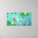 Koi Lotus Fish Pond Canvas Print<br><div class="desc">Beautiful Large Canvas Print decorate your house,  office,  or restaurant.</div>