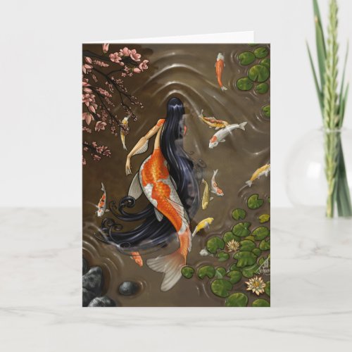 Koi Mermaid Card