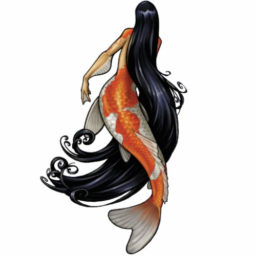 Koi Mermaid cutout Pin/Ornament/Magnet