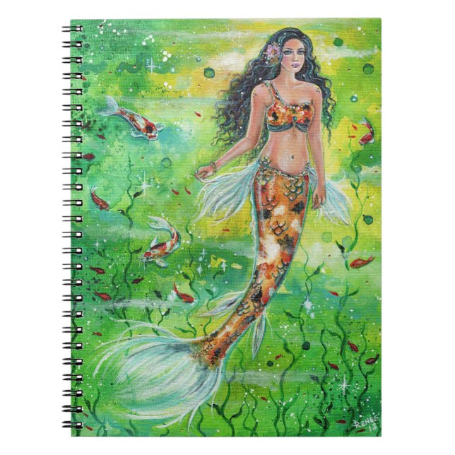Koi mermaid Lily by Renee Lavoie Notebook (Front)