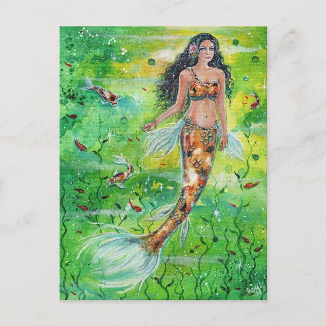 Koi mermaid Lily by Renee Lavoie Postcard (Front)