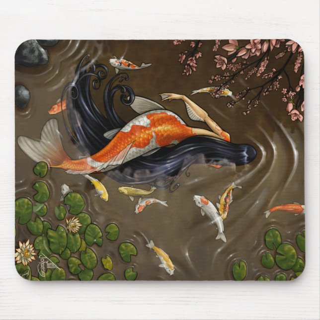 Koi Mermaid Mousepad (Front)