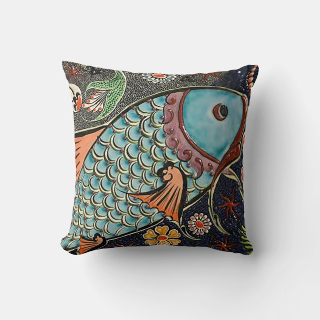 Koi Mosaic Pillow (Front)