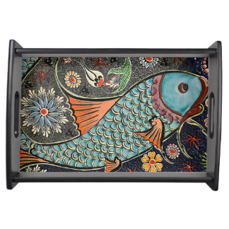 Koi Mosaic Serving Tray