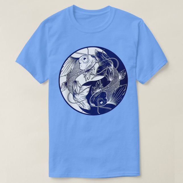 Koi Opposite Yin Yang Asian Carp Flower Japanese K T-Shirt (Design Front)