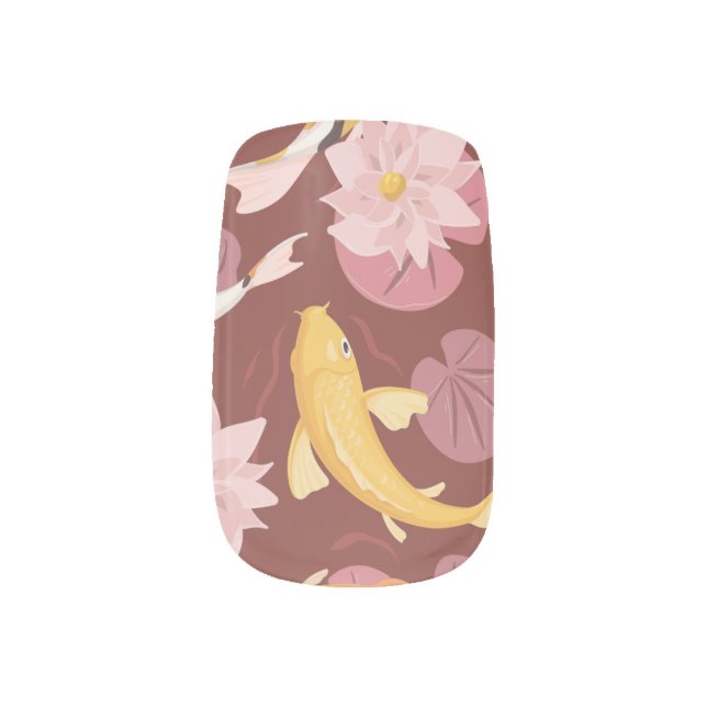 Koi Pond Bliss Press On Nails Minx Nail Art (Left Thumb)