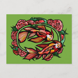 Koi Pond Fish Art Japanese Koi Ponds               Postcard