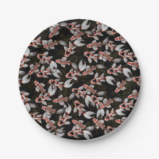 Koi Pond Fish Artwork Paper Plates