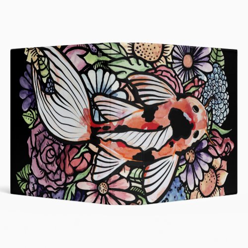 Koi Pond Garden Kois Art Pons Gardening            3 Ring Binder