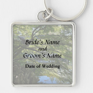 Koi Pond in Chinese Garden Wedding Products Keychain