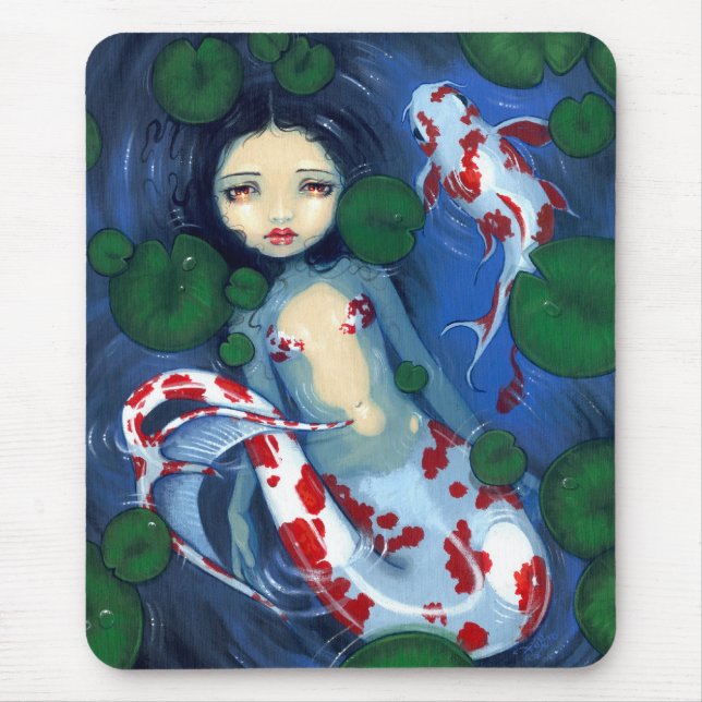 "Koi Pond Mermaid" Mousepad (Front)