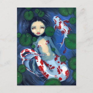 "Koi Pond Mermaid" Postcard