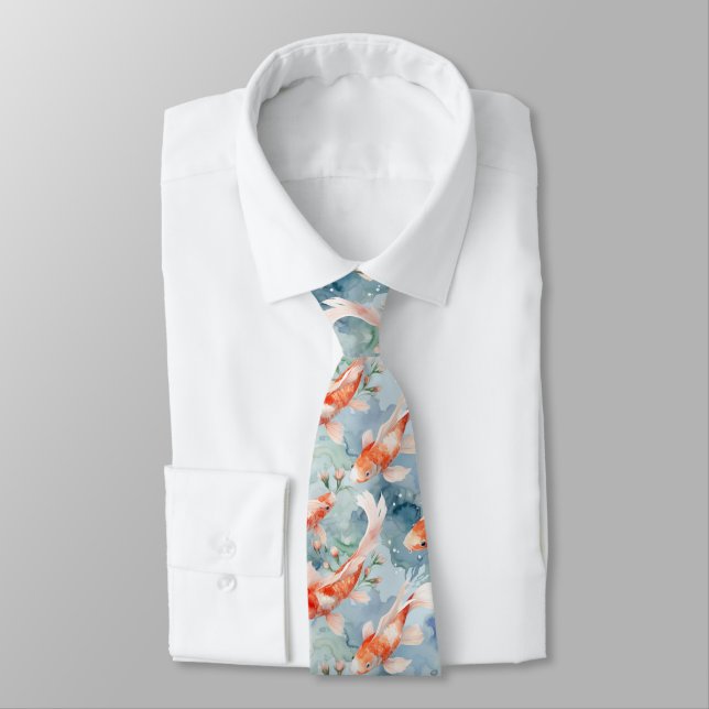 Koi Pond Necktie (Tied)