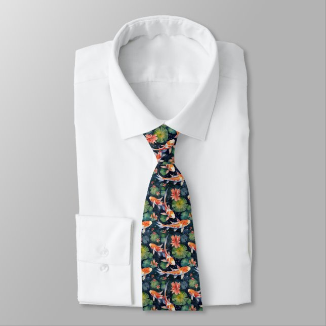 Koi Pond Necktie (Tied)