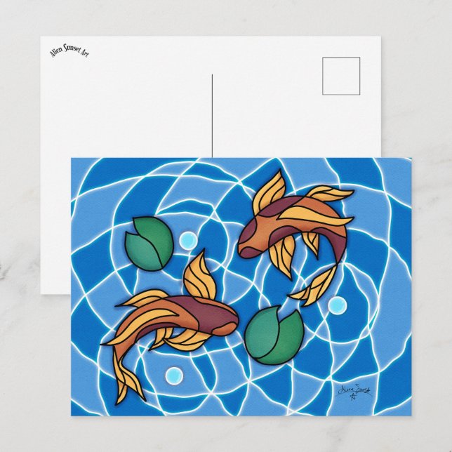 Koi Pond Postcard (Front/Back)