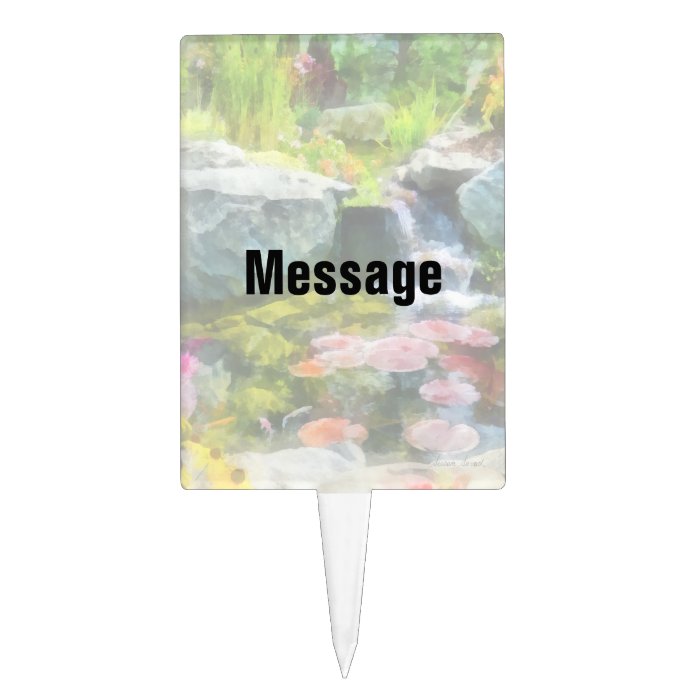 Koi Pond Rectangular Cake Toppers