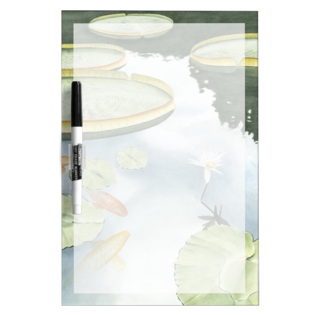 Koi Pond Reflection with Fish and Lilies Dry-Erase Board (Front)