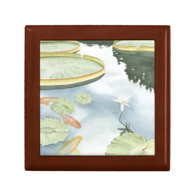 Koi Pond Reflection with Fish and Lilies Gift Box (Front)