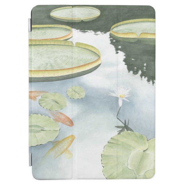 Koi Pond Reflection with Fish and Lilies iPad Air Cover (Front)