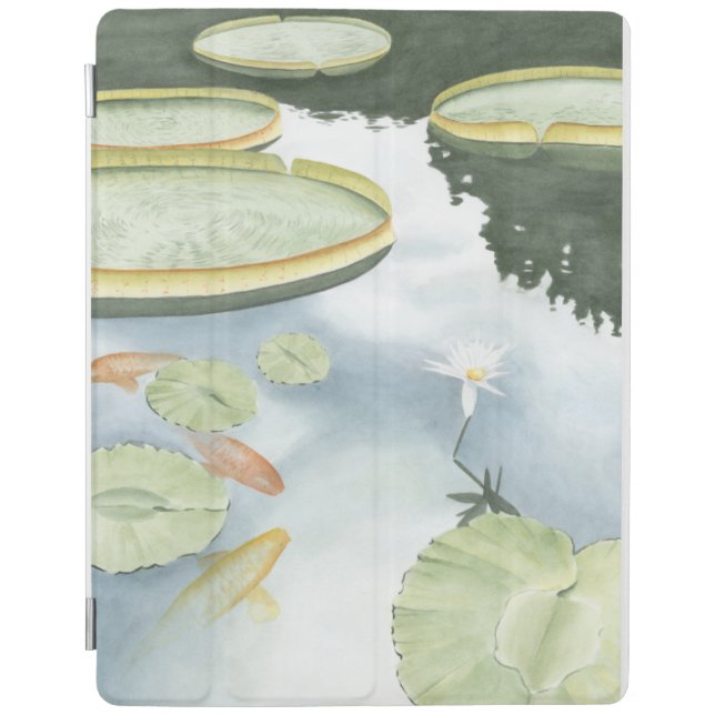 Koi Pond Reflection with Fish and Lilies iPad Air Cover (Front)