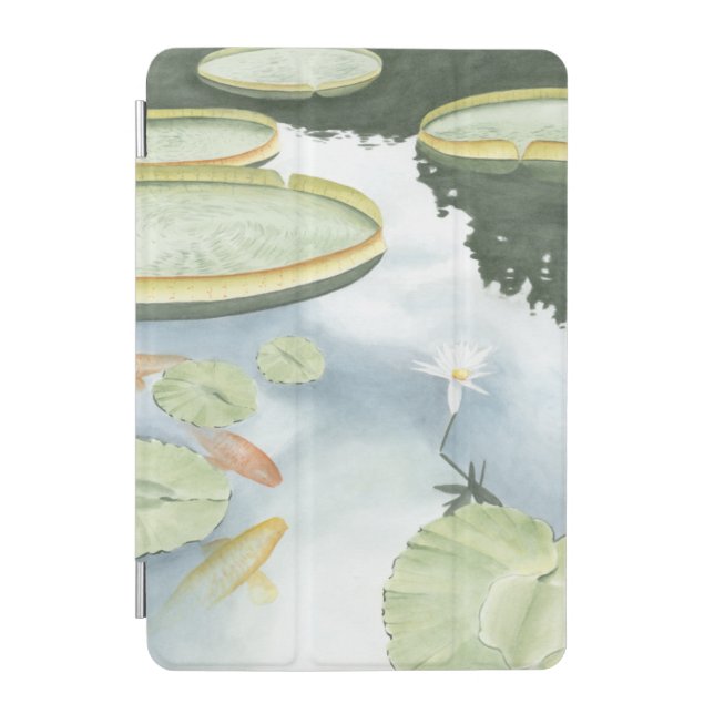 Koi Pond Reflection with Fish and Lilies iPad Mini Cover (Front)