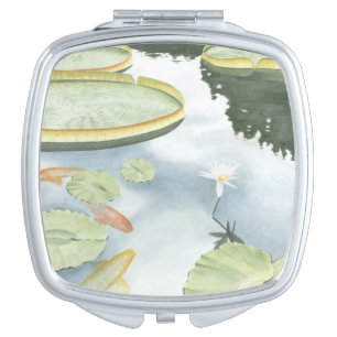 Koi Pond Reflection with Fish and Lilies Makeup Mirror