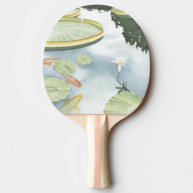 Koi Pond Reflection with Fish and Lilies Ping-Pong Paddle (Front)