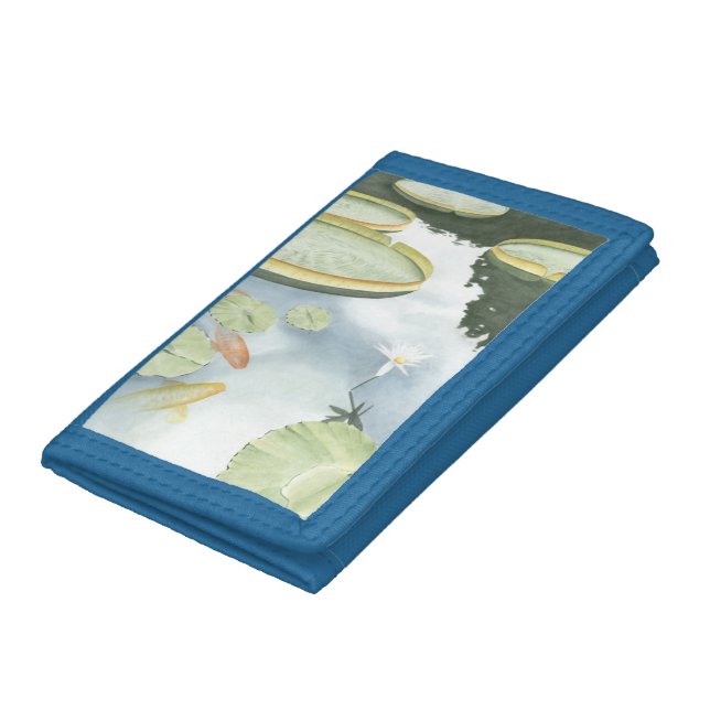 Koi Pond Reflection with Fish and Lilies Tri-fold Wallet (Bottom)