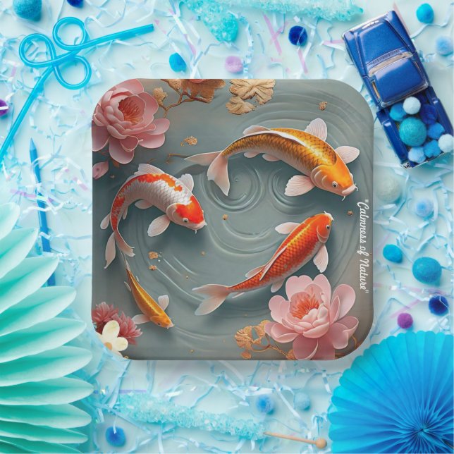 "Koi Pond Sanctuary" Paper Plates (Party)