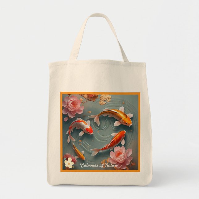 "Koi Pond Sanctuary" Tote Bag (Front)