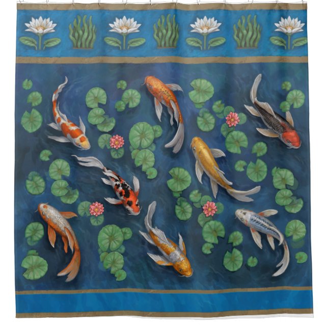 Koi Pond Shower Curtain (Front)