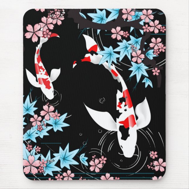 Koi Pond - Spring - Japanese Design Mousepad (Front)