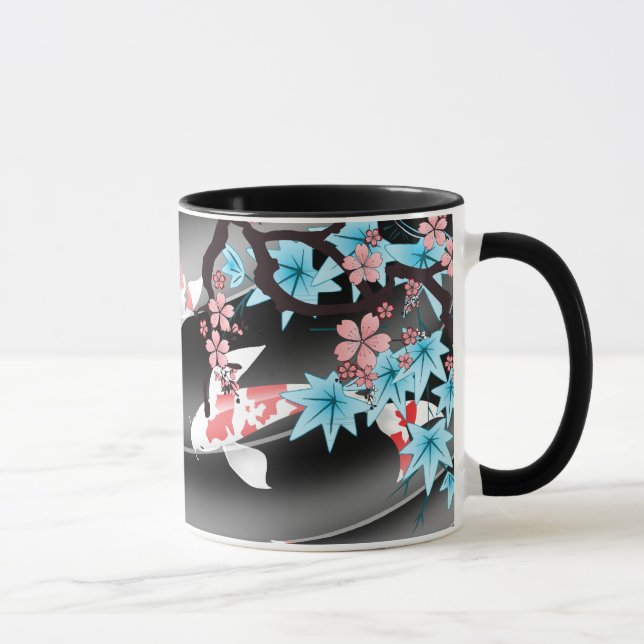 Koi Pond - Spring - Japanese Design Mug (Right)