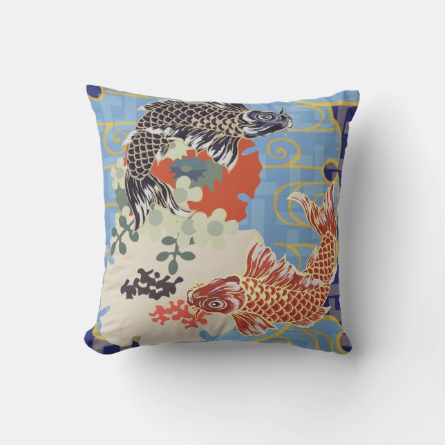 Koi Pond Throw Pillow (Front)
