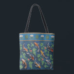 Koi Pond Tote Bag<br><div class="desc">Enjoy the beauty of water gardens with this beautiful, painterly design of koi swimming around water lilies.</div>