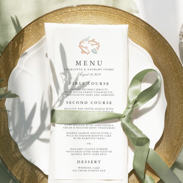 Koi Pond Wedding Menu Card (Creator Uploaded)