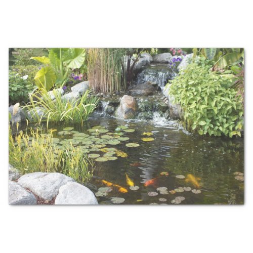 Koi Pond with Waterfall  Tissue Paper