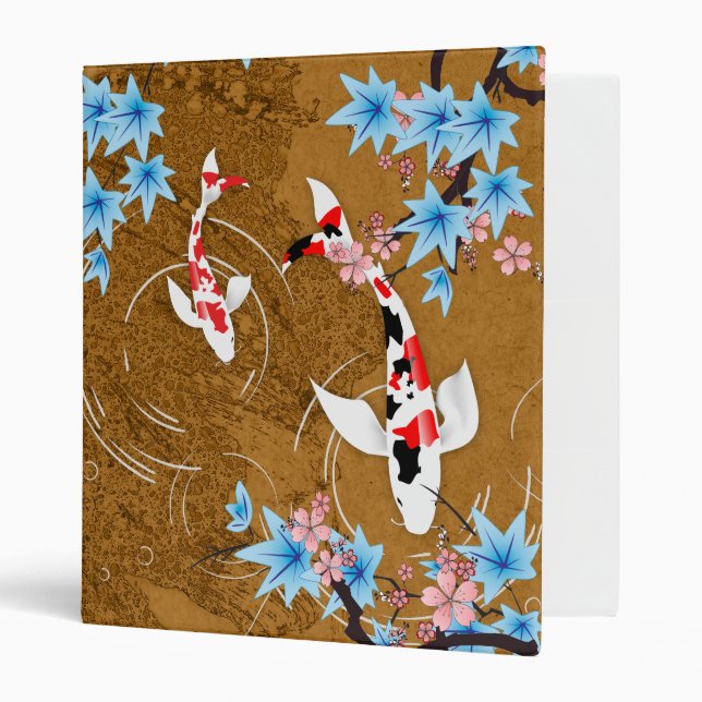 Koi Pond - wood - Japanese Design Binder (Front/Inside)
