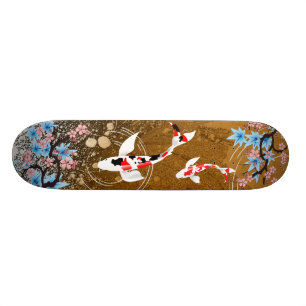 Koi Pond - wood - Japanese Design Skateboard Deck