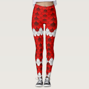 Koi (red/white) Mermaid Scale Leggings
