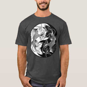 Koi Sakura Japan Art Style Fish Cherryblossom Yin T-Shirt