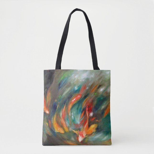 Koi Storm - Custom All-Over-Print Tote Bag (Front)