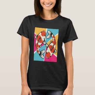 Koi Swimming Harmony Pond Culture Japanese Garden T-Shirt