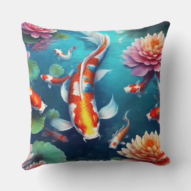 Koi Throw Pillow (Back)