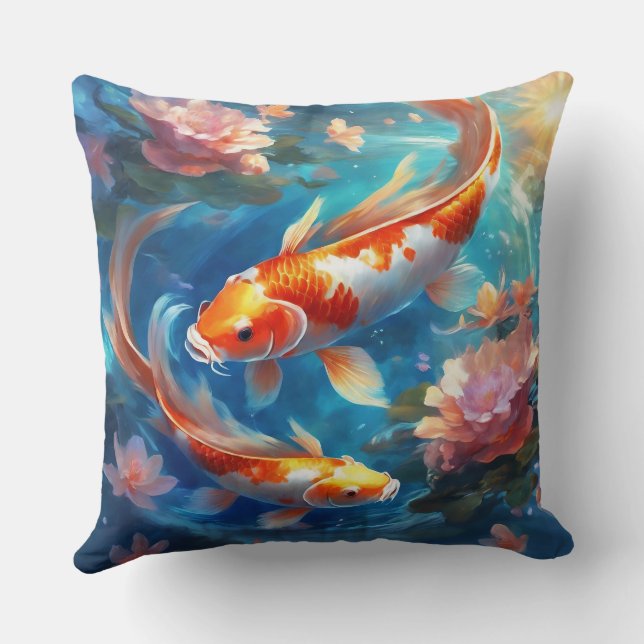 Koi Throw Pillow (Back)